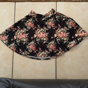 Black flower brand new skater skirt
